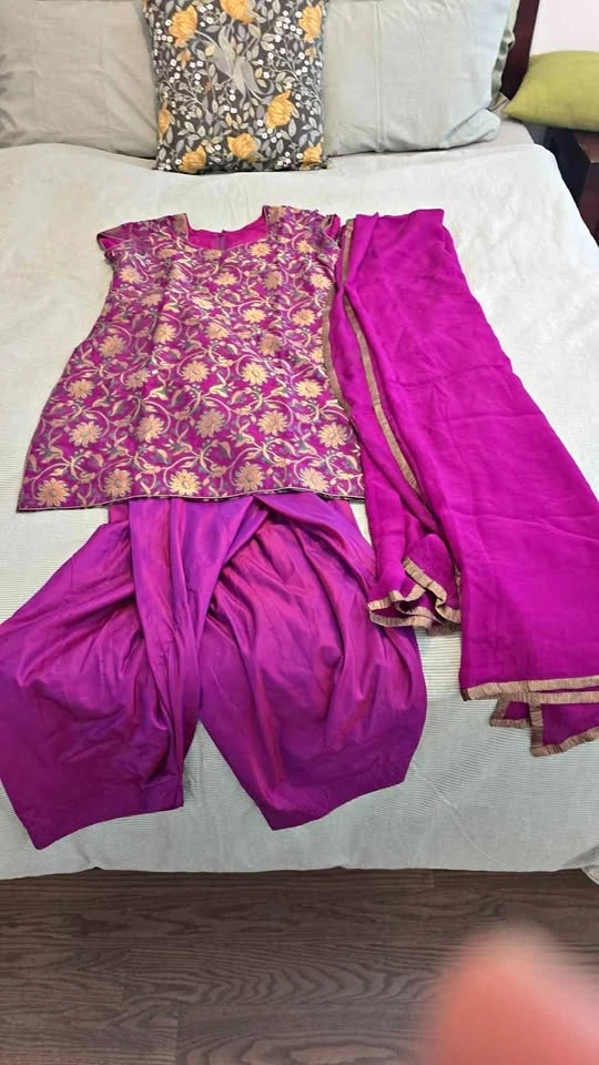 Punjabi suit, pure silk, pet and smoke free home