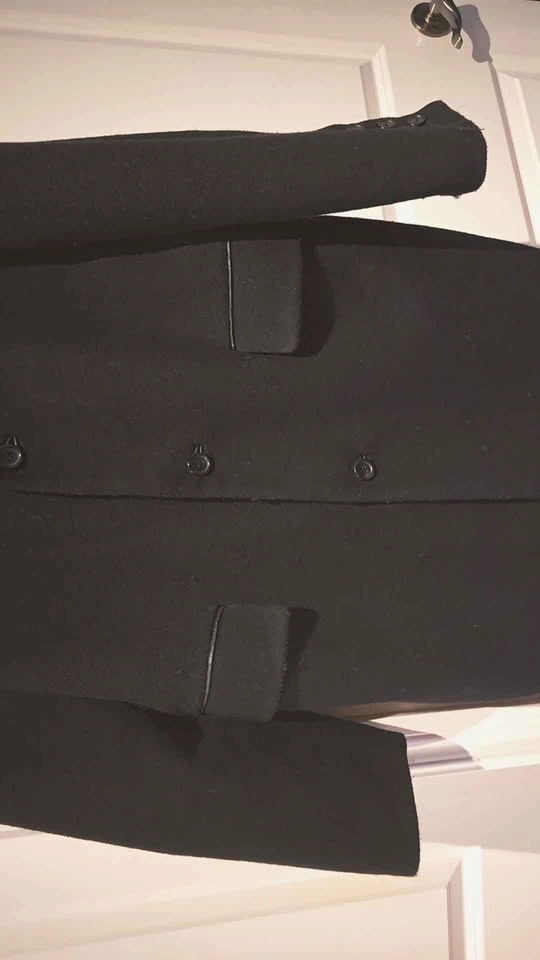 Mens black TOPMAN overcoat size LRG - photo 2