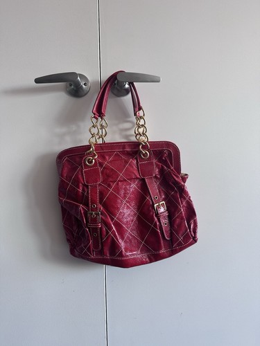 Vintage BERGE Wine Red leather handbag - Made In Italy - photo 2
