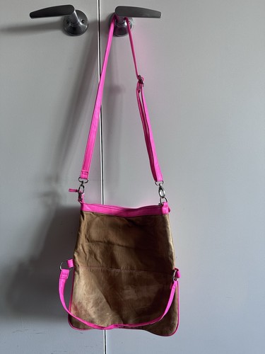 Collection B Hot Pink & Brown Convertible Crossbody Shoulder Bag - photo 2