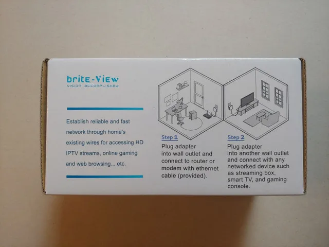 NEW brite-View 500Mbps Powerline Ethernet Adapter Kit image indicator(2)