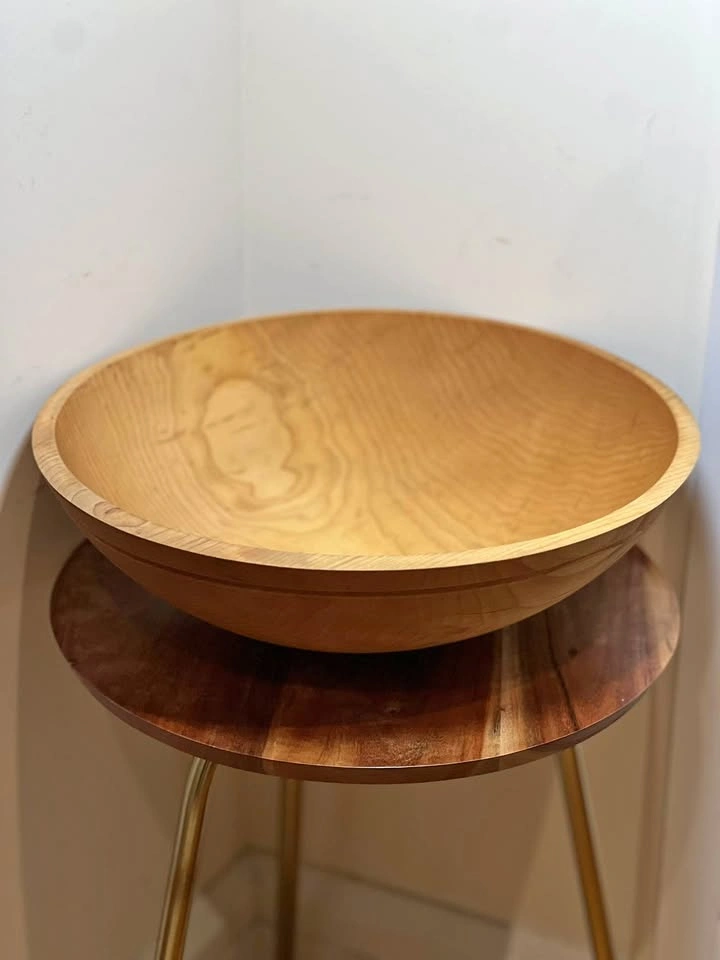 13.5" Vintage John McLeod Solid Wood Serving Bowl – Made in Verm