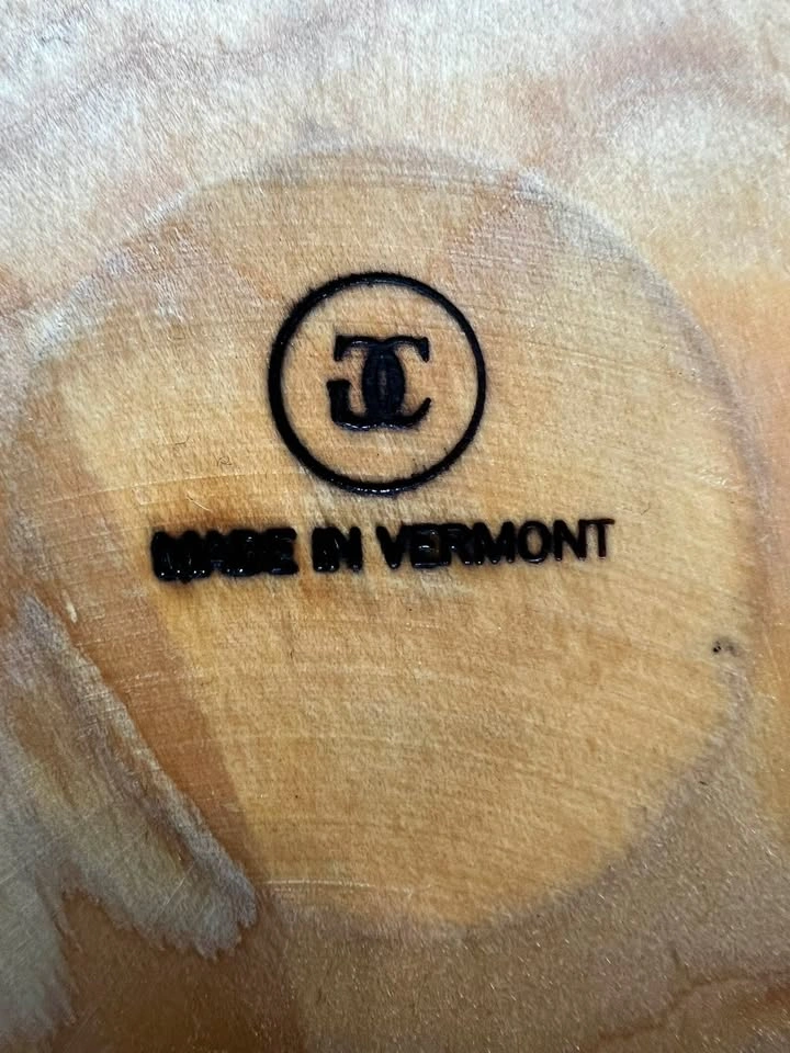 13.5" Vintage John McLeod Solid Wood Serving Bowl – Made in Verm - photo 4