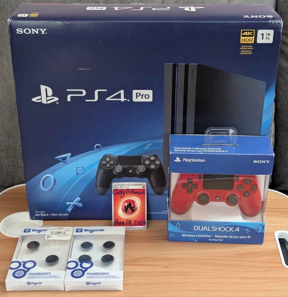 CIB PlayStation 4 Pro 1TB & CIB Magma Red Controller