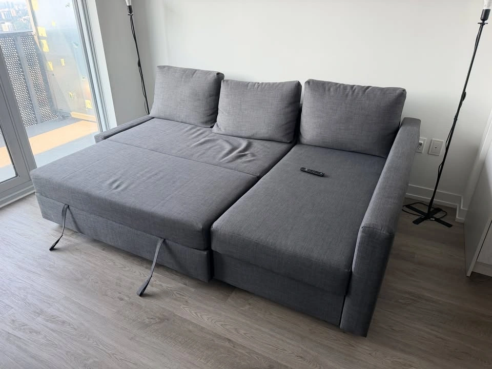 FRIHETEN: Corner sofa-bed with storage, dark gray, IKEA - photo 2