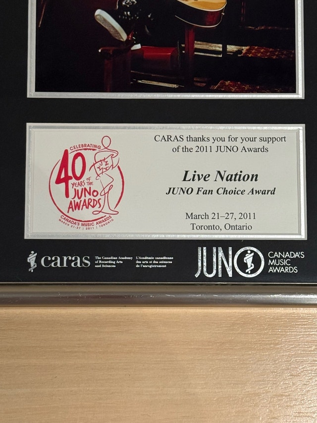 2011 JUNO Awards Framed Commemorative Display - photo 2