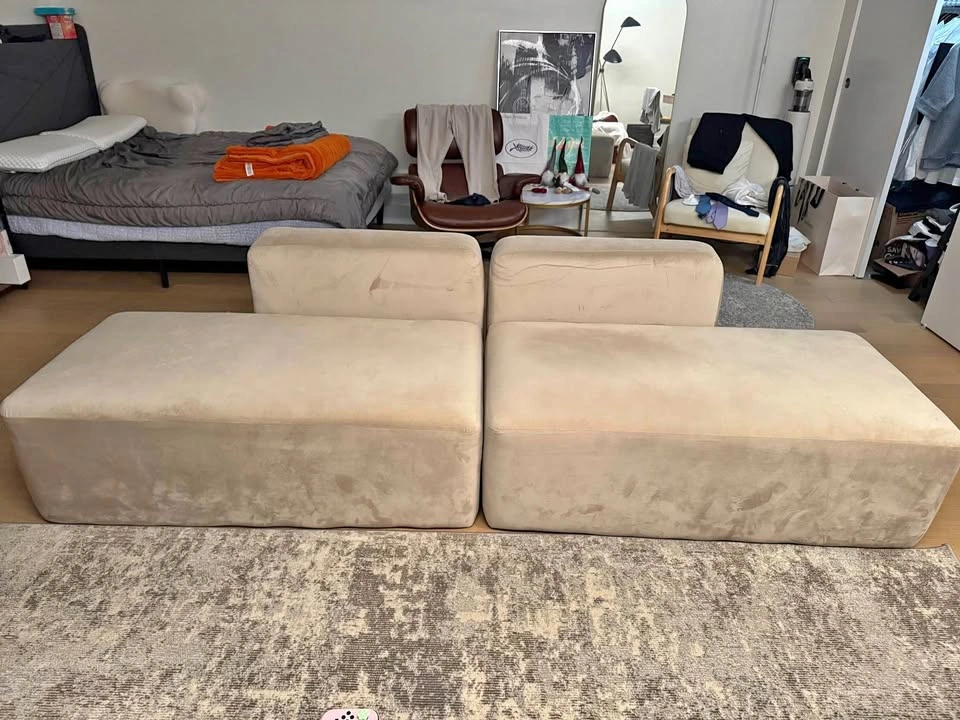 Modular Velvet 2-Piece Sofa