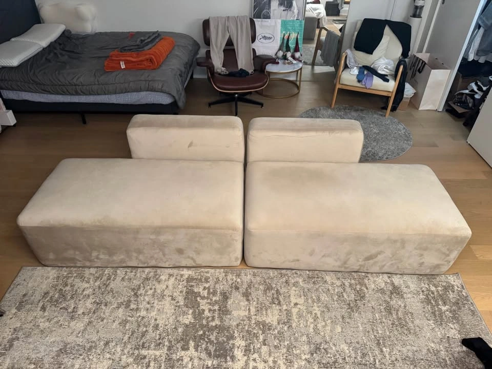 Modular Velvet 2-Piece Sofa - photo 2
