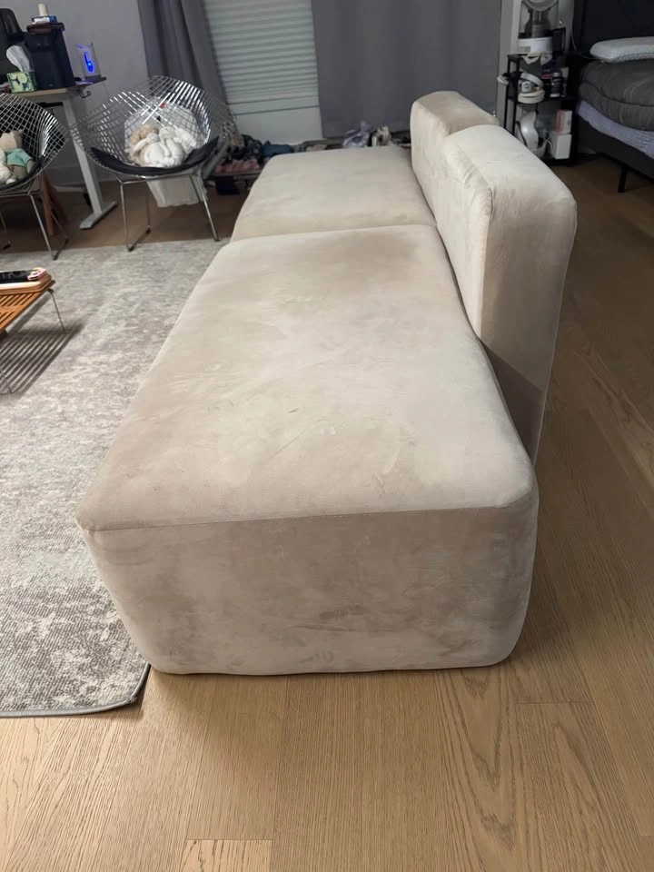 Modular Velvet 2-Piece Sofa - photo 3