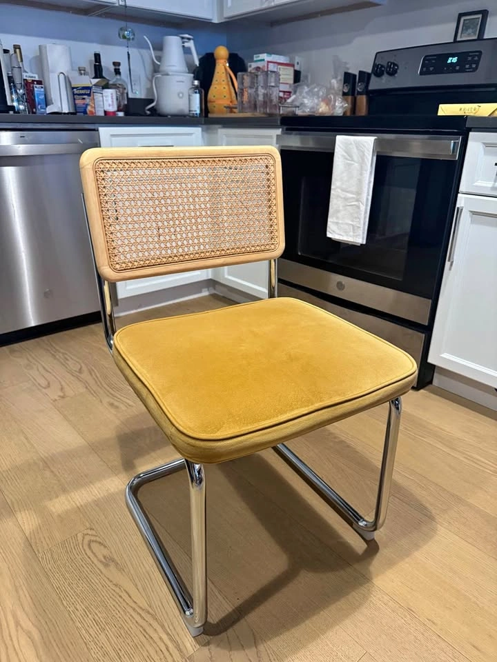 Chairs with Yellow Velvet Seat (set of 2)