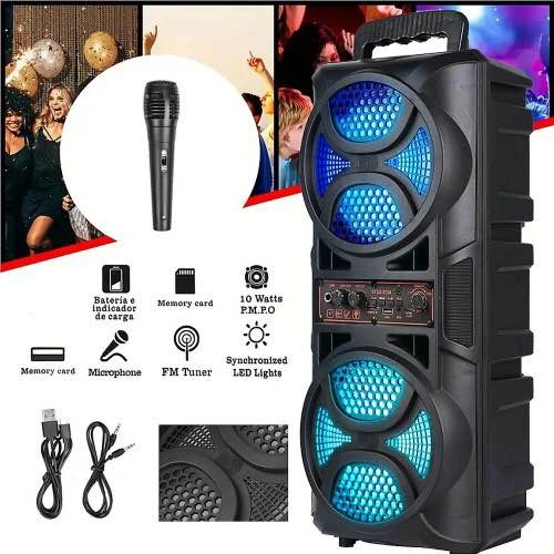 Bluetooth Speaker with RGB Lights and Microphone - photo 3