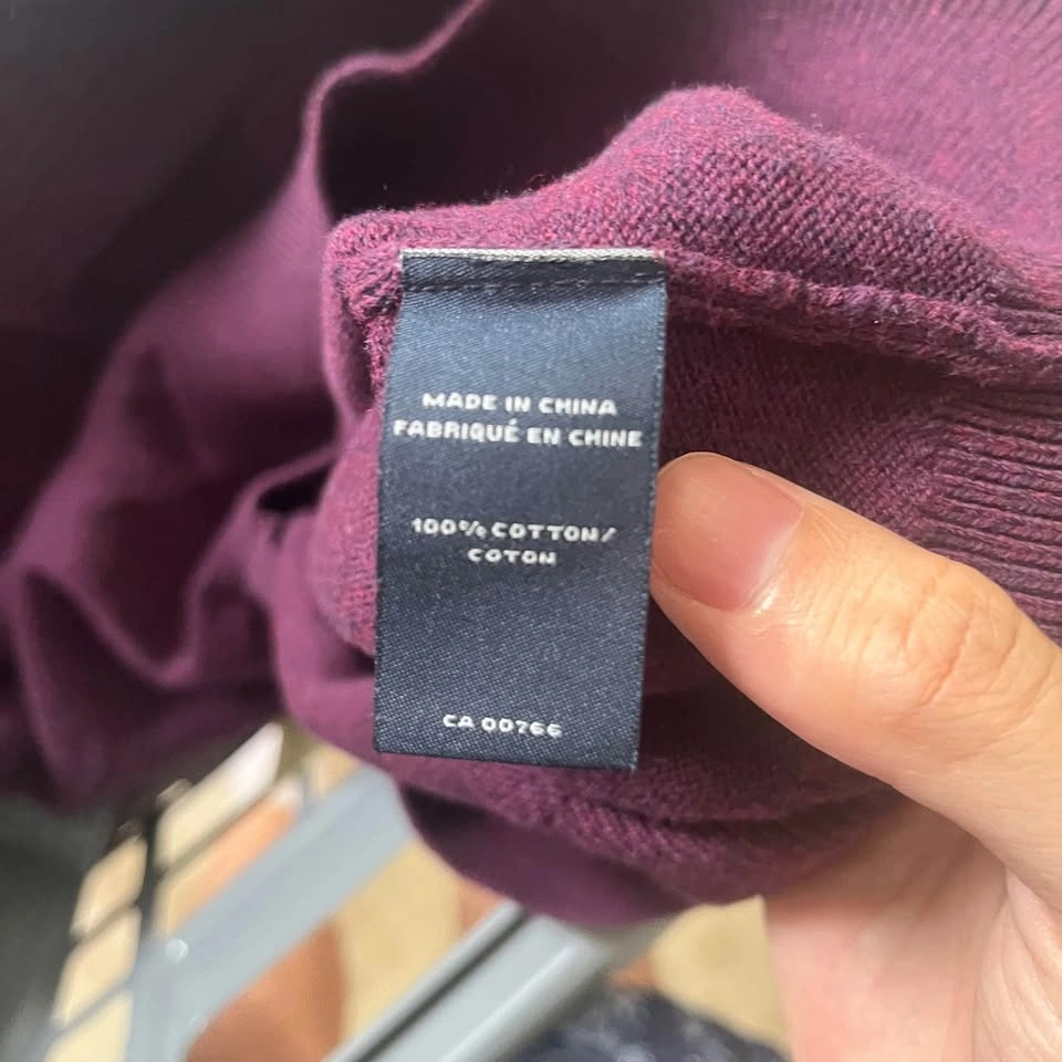 Daniel Hetcher quarter zip cotton plum/burgandy sweater, Small - photo 3
