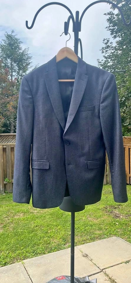 Men’s Zara Man Dark Navy Birdseye Blazer - Size 36 US/46 EU