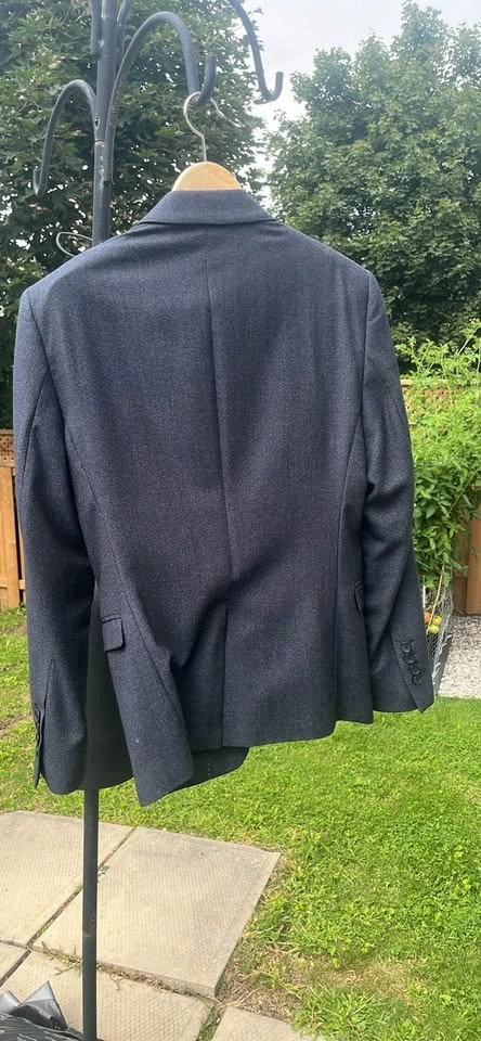Men’s Zara Man Dark Navy Birdseye Blazer - Size 36 US/46 EU - photo 2