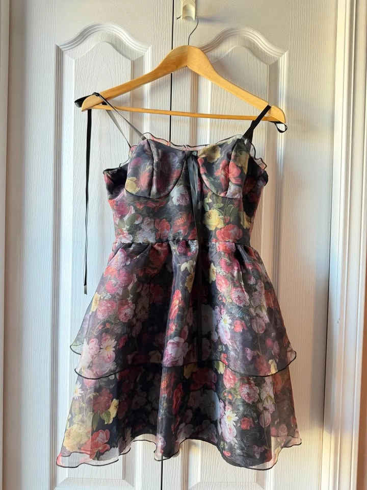 Floral Tiered Corset Mini Dress
