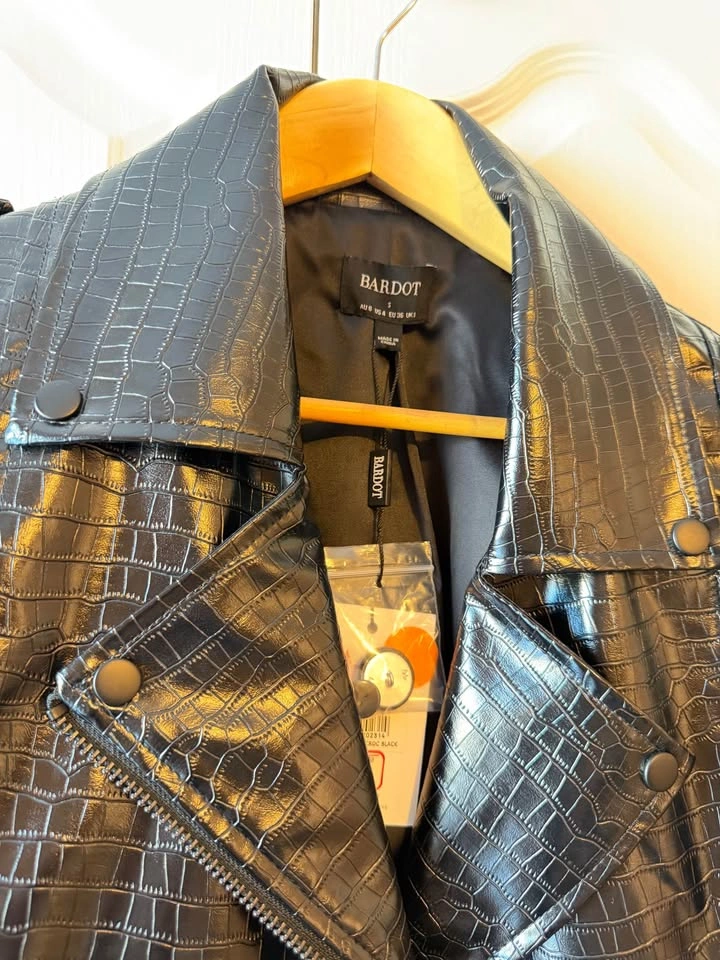 Bardot Croc Black Moto Jacket - photo 2