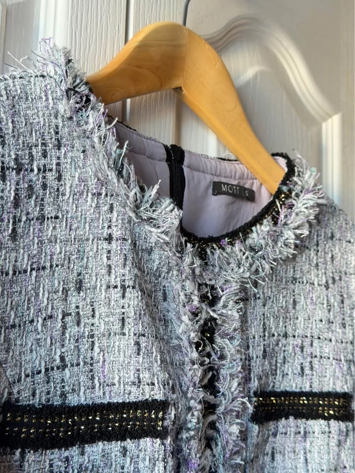 Ann Taylor Navy Blue Sequin & Beaded Long Sleeve Mini Dress - photo 3
