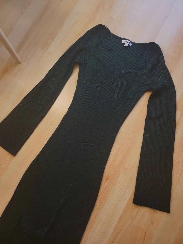 Steve Madden XS Green Metallic Ribbed Maxi Dress - photo 5