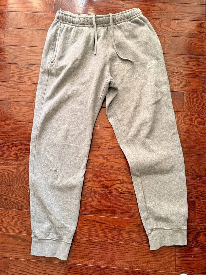 Nike Grey Men’s Club Fleece Joggers/Sweats (small tear, easy fix