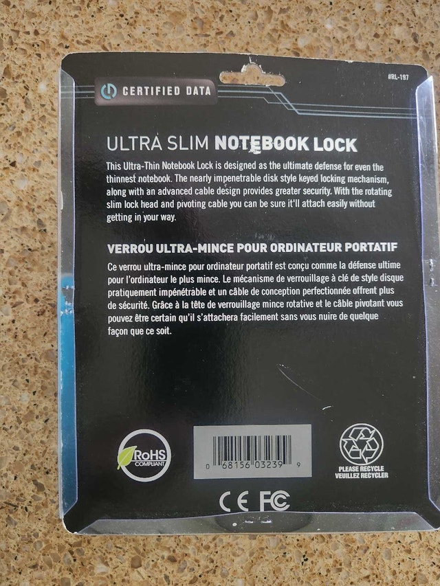 Certified Data Ultra Slim Laptop Lock - photo 2
