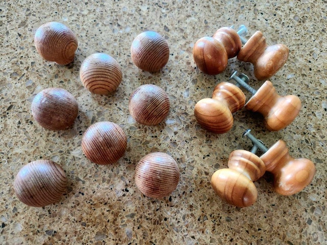 14 Wooden Drawer Knobs Lot