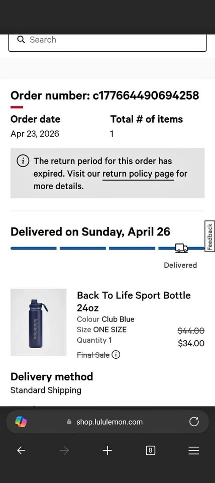 lululemon back to life sports bottle 24oz