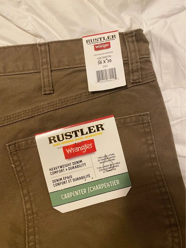 Mens Wrangler Rustler Carpenter Jeans 36x30 - photo 3