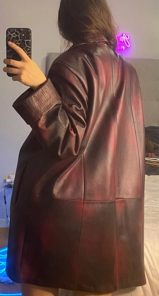 Vintage Ombre Leather Trench Coat - photo 3