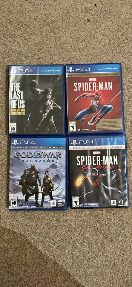 PS4 games (only spider man and god of war ragnarok)