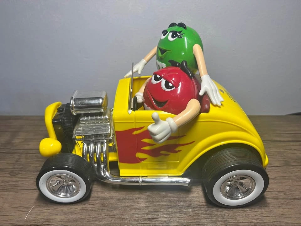 M&Ms Yellow Roadster Candy Dispenser Hot Rod