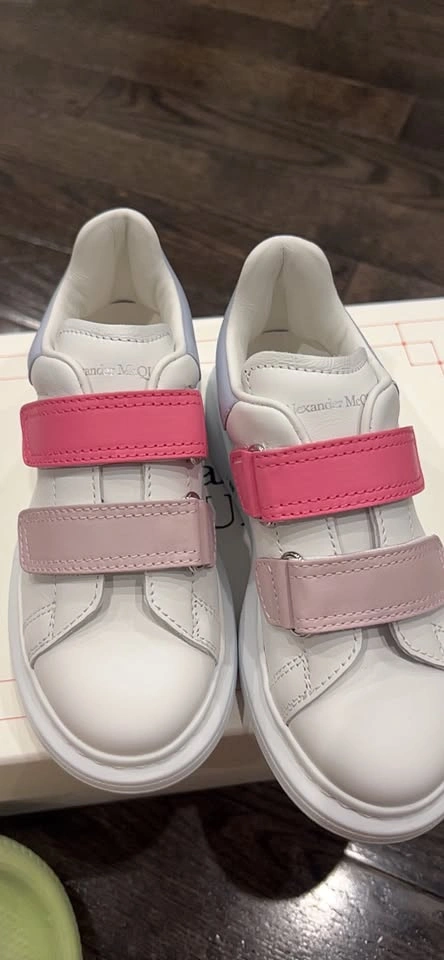 Alexander McQueen White Pink Velcro Strap Sneakers - photo 3
