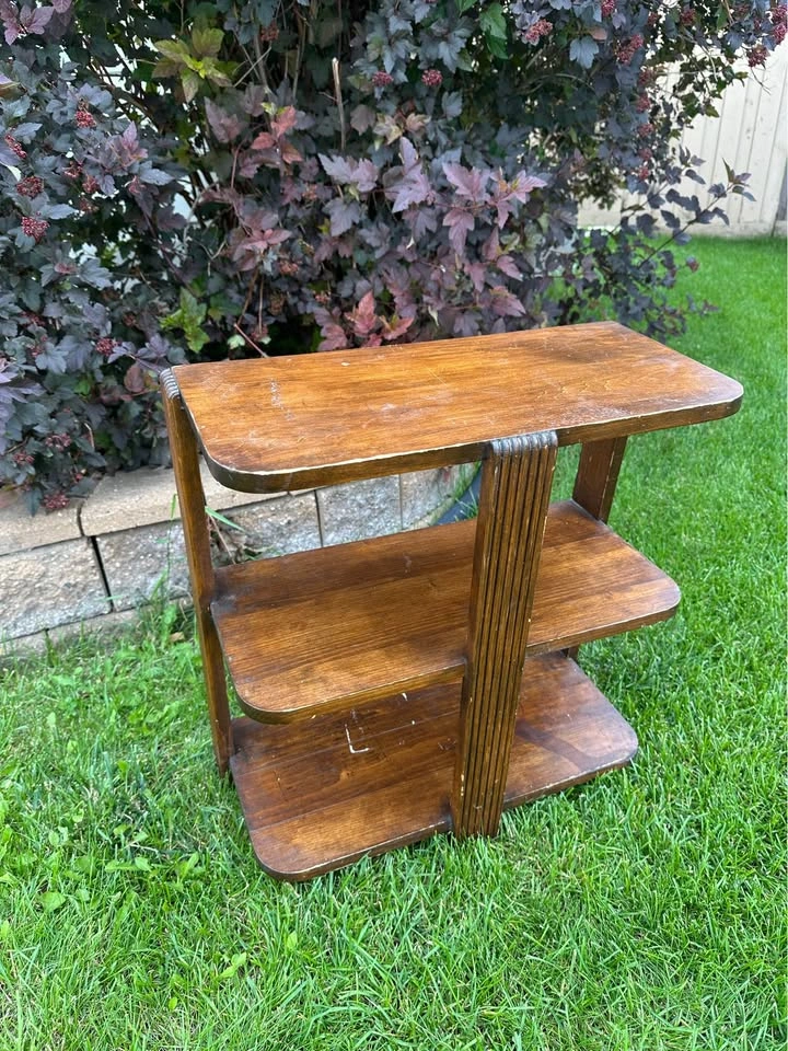 Vintage 1930s Art Deco 3-Tier Waterfall Side Table - photo 2