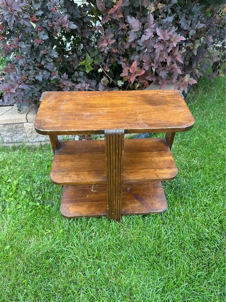Vintage 1930s Art Deco 3-Tier Waterfall Side Table - photo 3