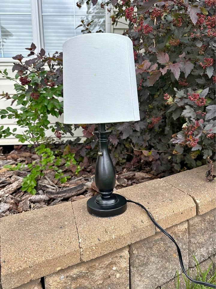 Black Lamp w/ White Shade