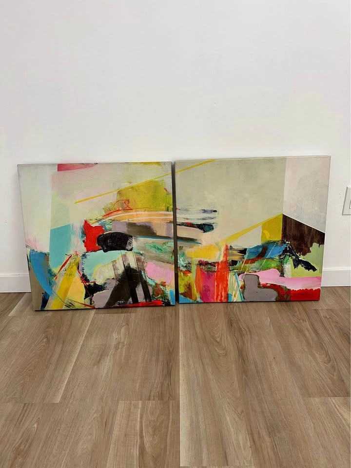 Two Piece Abstract Art 2ft x 2ft