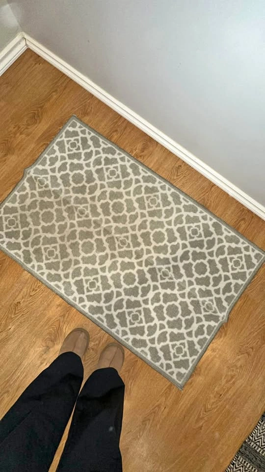 Grey & White Entrance Rug