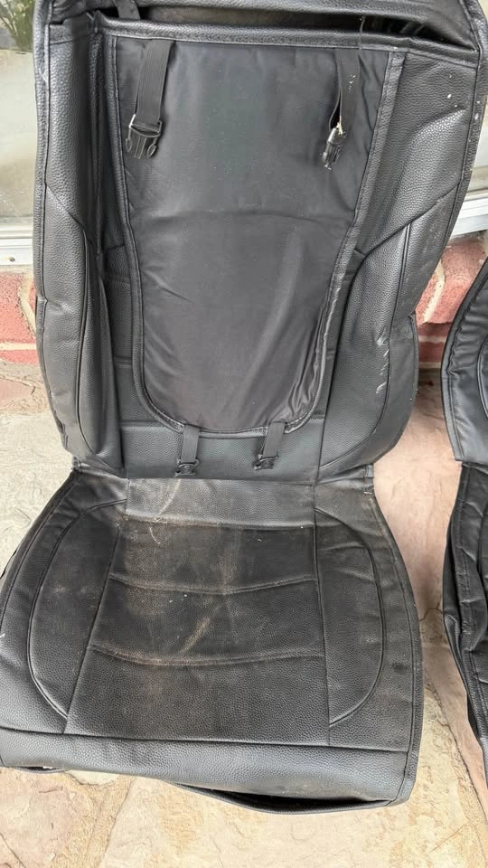 Black Leather Car Seat Covers - photo 2
