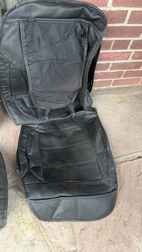 Black Leather Car Seat Covers - photo 3