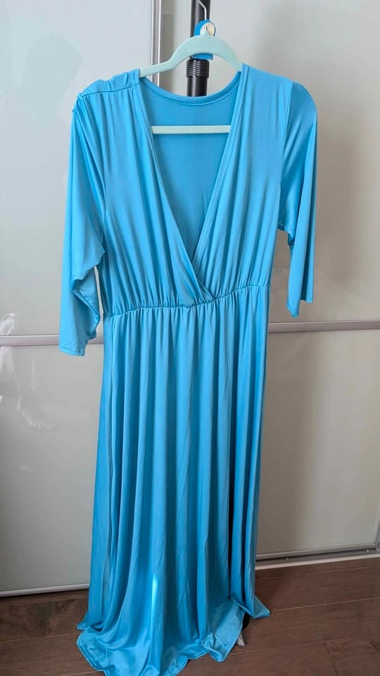 Maternity V-Neck Wrap Maxi Dress - photo 2