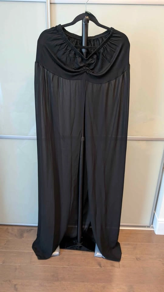 Black Strapless Sheer Maternity Maxi Dress - photo 2
