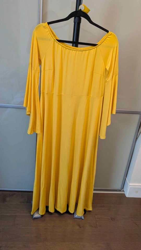 Yellow Bell Sleeve Maternity Maxi Dress - photo 2