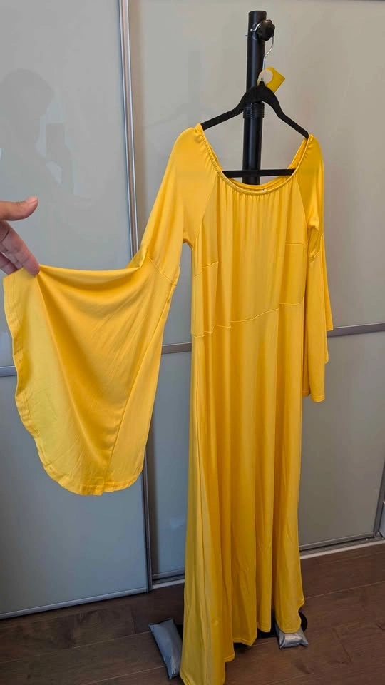 Yellow Bell Sleeve Maternity Maxi Dress - photo 3