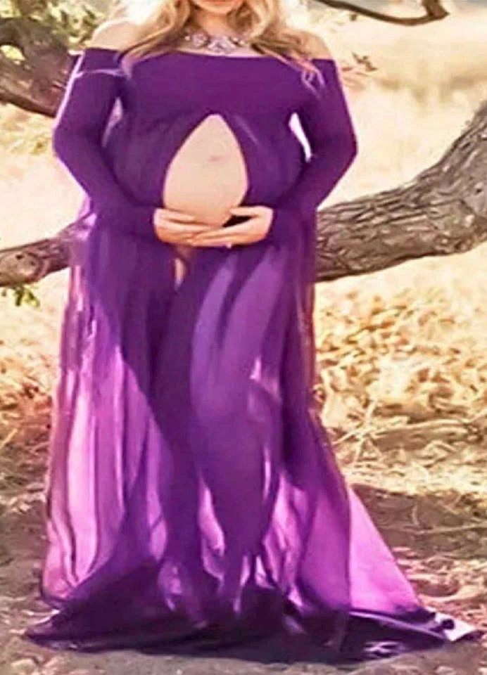 Purple Maternity Photography Gown