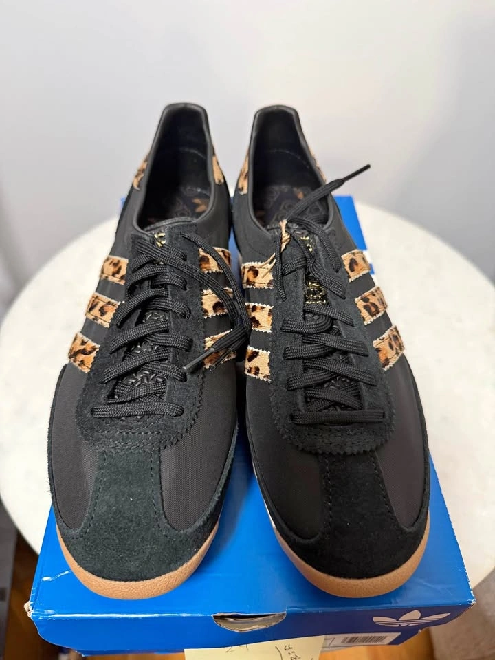 Adidas SL 72 Black Leopard Print Sneakers