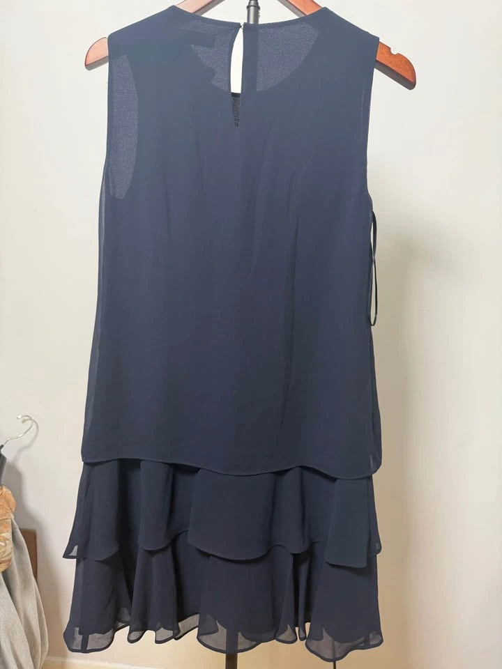 Lauren Ralph Lauren Navy Blue Tiered Sleeveless Dress Size 4 - photo 2
