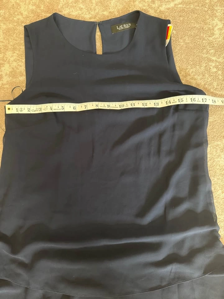 Lauren Ralph Lauren Navy Blue Tiered Sleeveless Dress Size 4 - photo 4