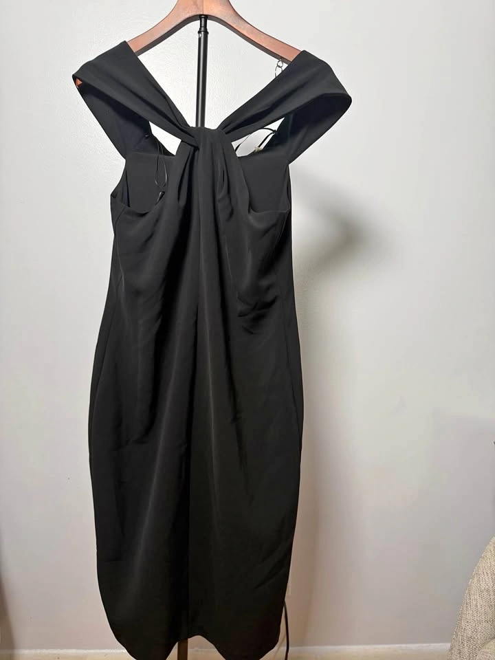 Lauren Ralph Lauren Black Off Shoulder Midi Dress Size 10