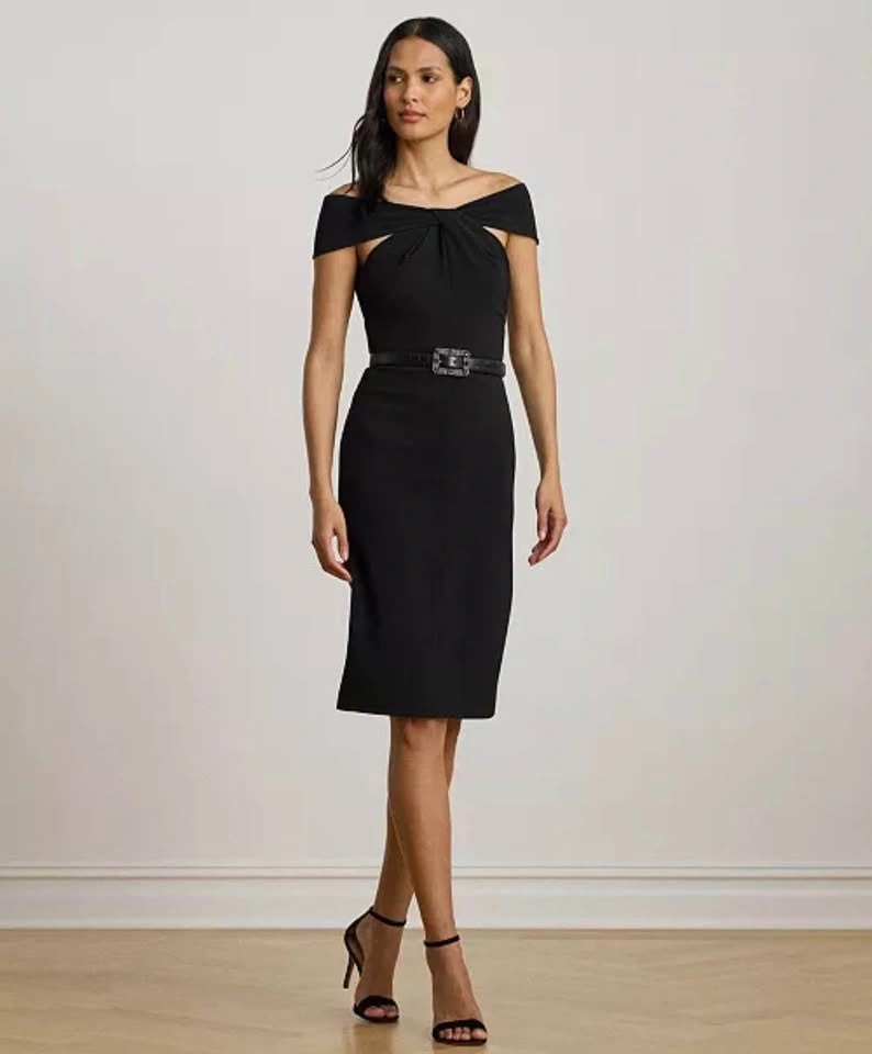 Lauren Ralph Lauren Black Off Shoulder Midi Dress Size 10 - photo 2