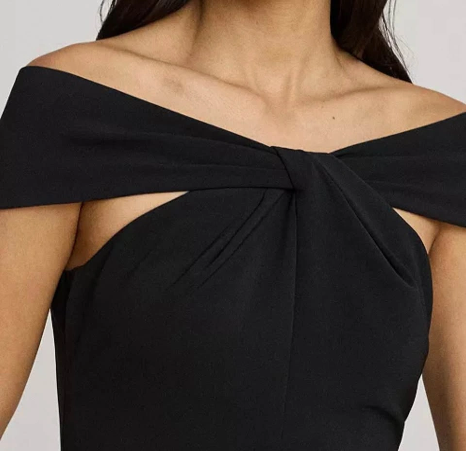 Lauren Ralph Lauren Black Off Shoulder Midi Dress Size 10 - photo 5