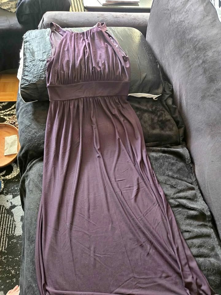Carmen Marc Valvo Purple Sleeveless Maxi Dress Size S